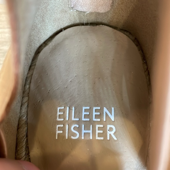 EILEEN FISHER UEC Sz 9 Leather Lace Up D'Orsay Espadrille Latte Flat Sandal Nude - Picture 8 of 15